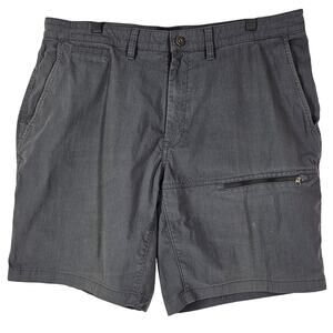 THE NORTH FACE MEN'S CHARCOAL ZIPPER LEG POCKET GRAY 8" SHORTS – SIZE 36